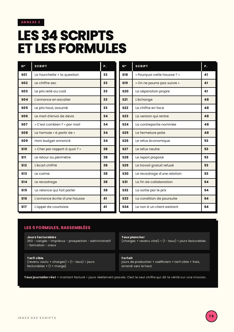Les 34 scripts et les formules, page 79
