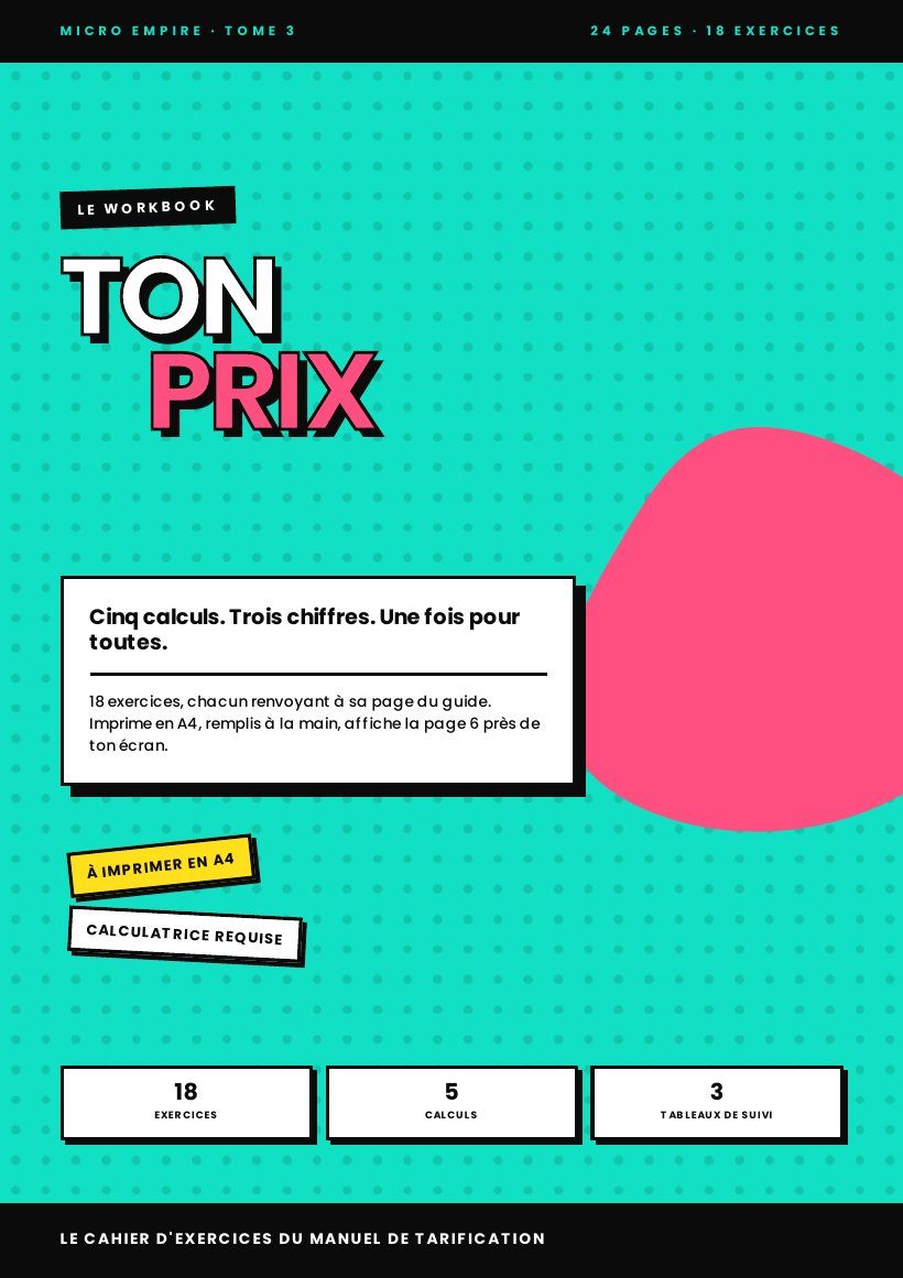 Le workbook TON PRIX